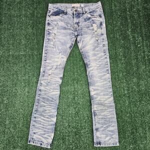 Evolution In Design Jeans Mens Size 32x32 Distressed Slim Light Wash Jeans